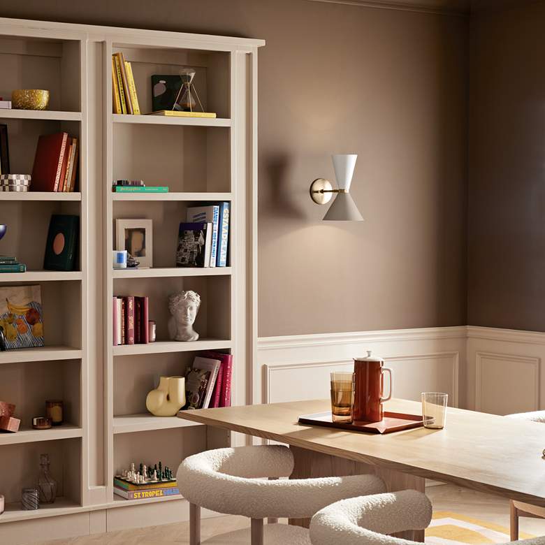 Image 1 Kichler Phix 13 1/2" High Champagne Bronze 2-Light Sconce in scene