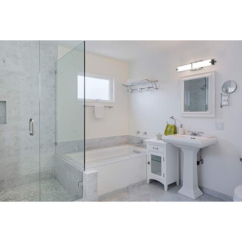 Image 1 Miller 36" Wide Black LED Vanity Bath Light in scene
