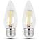 35W Equivalent Clear 4.5W LED Dimmable Torpedo Bulb 2-Pack