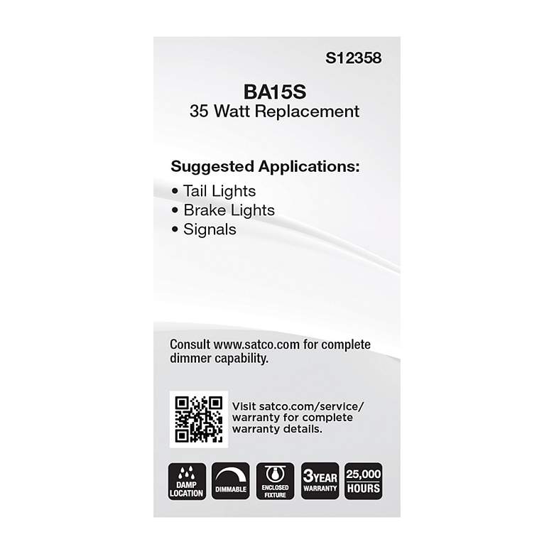 Image 4 35W Equivalent Satco Clear 4.5W LED Dimmable Bayonet Bulb more views
