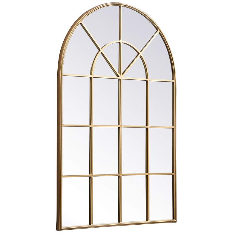 Image 6 36.25-in W x 53.13-in H Metal Windowpane Wall Mirror in Brass more views