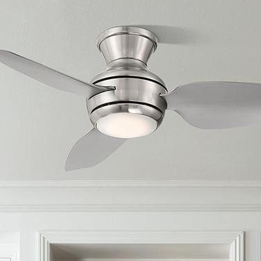 36" Casa Vieja Whirl Brushed Nickel LED Hugger Ceiling Fan with Remote