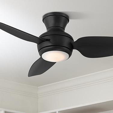 36" Casa Vieja Whirl Matte Black LED Hugger Ceiling Fan with Remote