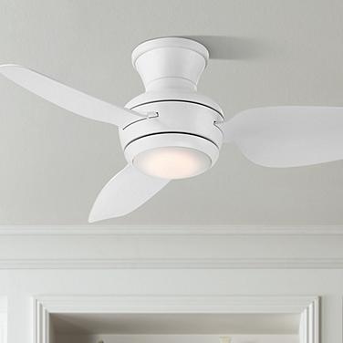 36" Casa Vieja Whirl Matte White LED Hugger Ceiling Fan with Remote