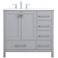 36 in. Gray Single Sink Bathroom Vanity, w/ Calacatta White Quartz Top