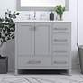 1_36 in. Gray Single Sink Bathroom Vanity, w/ Calacatta White Quartz Top
