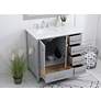 3_36 in. Gray Single Sink Bathroom Vanity, w/ Calacatta White Quartz Top more views