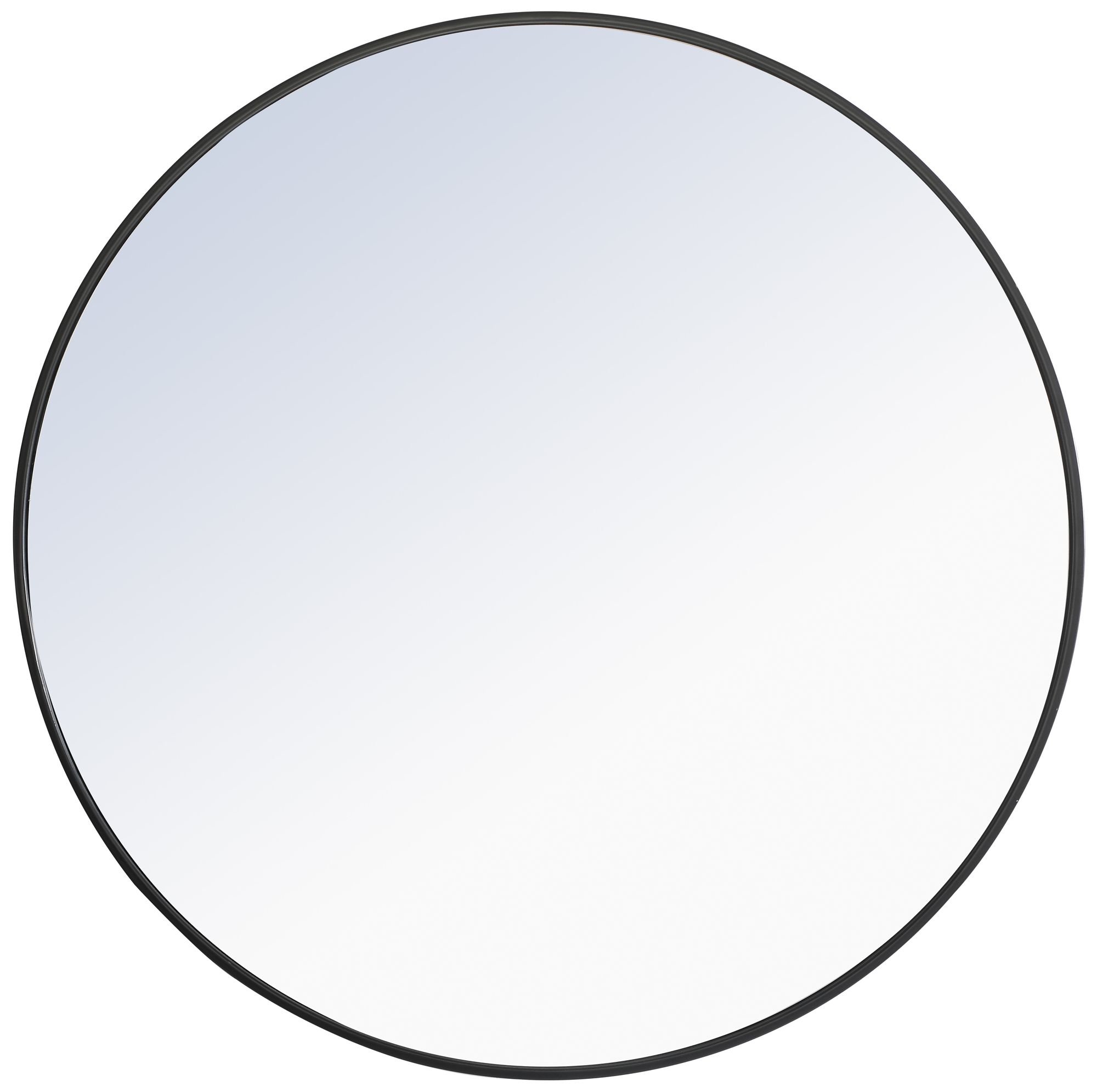 Image 2 36-in W x 36-in H Metal Frame Round Wall Mirror in Black