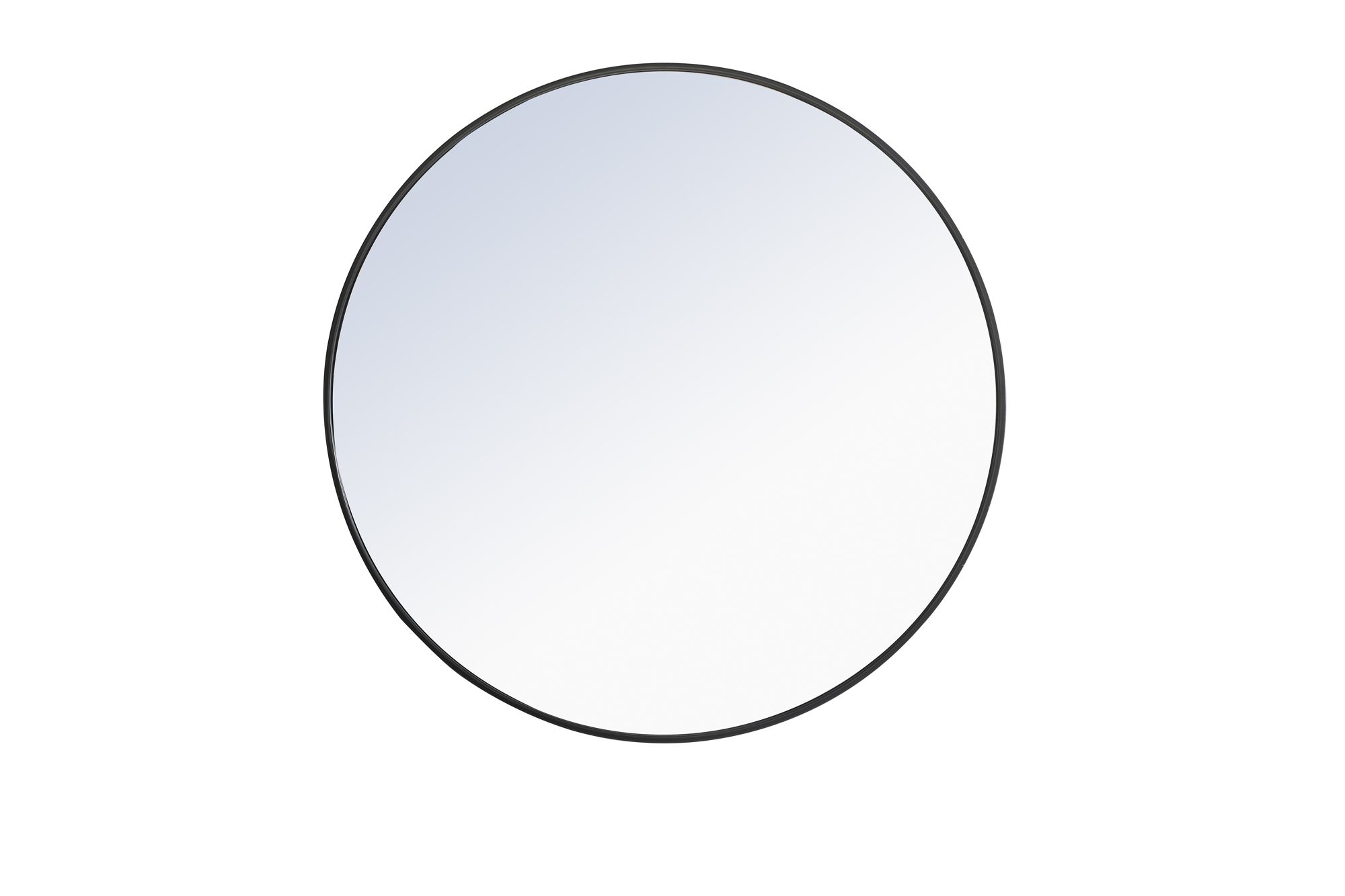 Image 3 36-in W x 36-in H Metal Frame Round Wall Mirror in Black more views