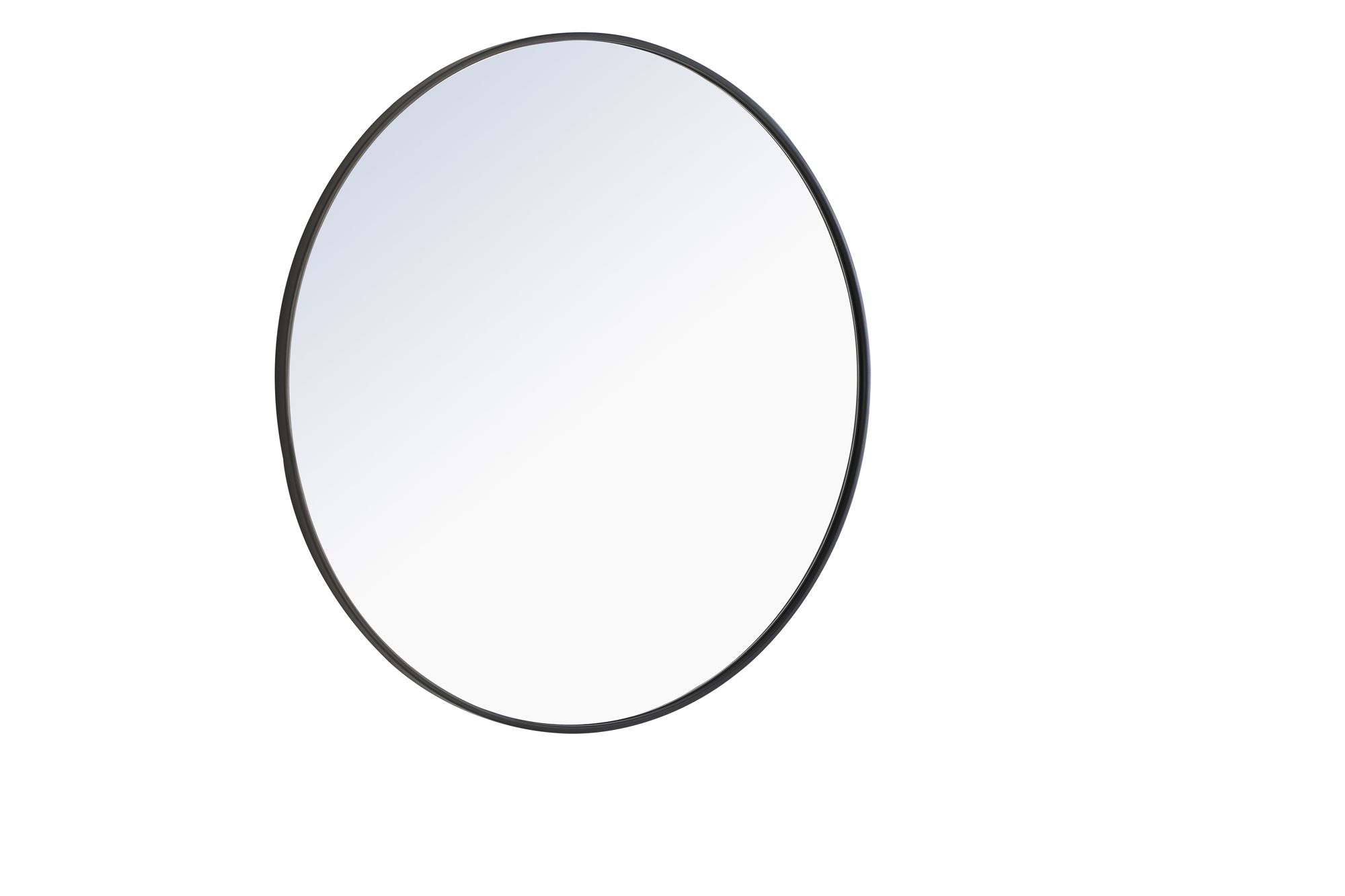 Image 4 36-in W x 36-in H Metal Frame Round Wall Mirror in Black more views