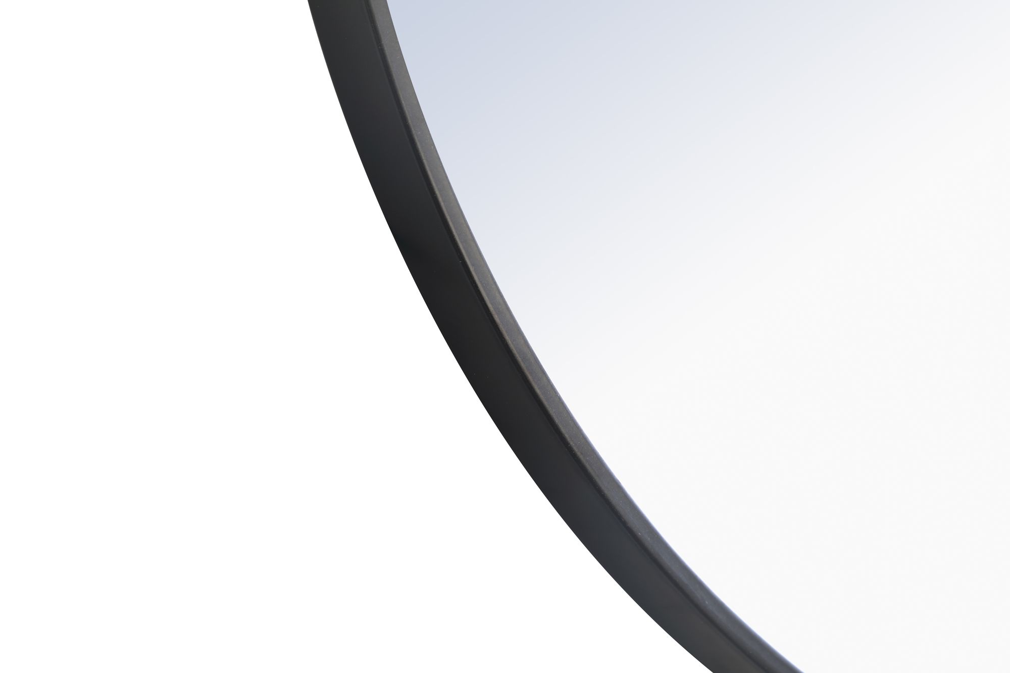 Image 5 36-in W x 36-in H Metal Frame Round Wall Mirror in Black more views