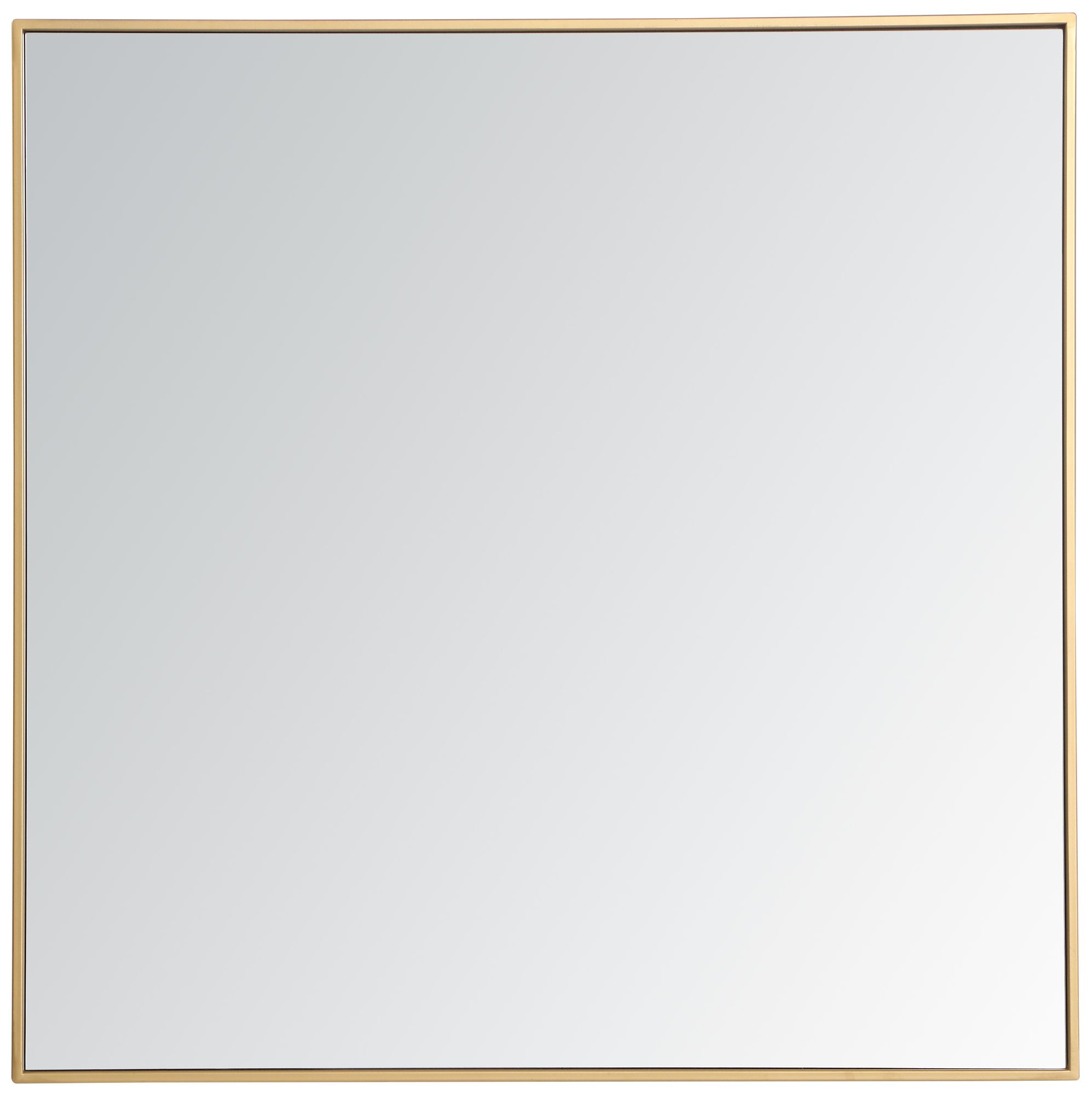 Image 2 36-in W x 36-in H Metal Frame Square Wall Mirror in Brass
