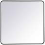 Thumbnail2 of 36-in W x 36-in H Soft Corner Metal Rectangular Wall Mirror in Black