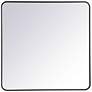 36-in W x 36-in H Soft Corner Metal Rectangular Wall Mirror in Black