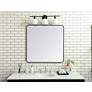 3_36-in W x 36-in H Soft Corner Metal Rectangular Wall Mirror in Black more views