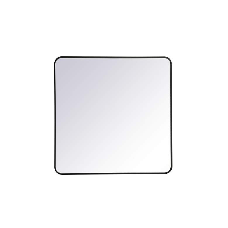 Image 4 36-in W x 36-in H Soft Corner Metal Rectangular Wall Mirror in Black more views