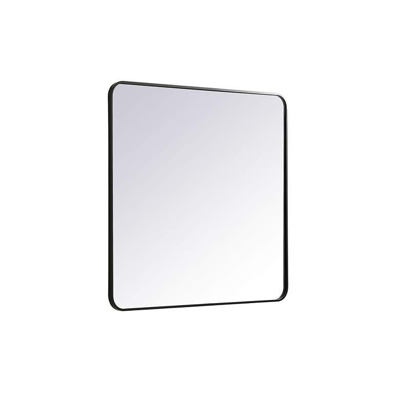 Image 6 36-in W x 36-in H Soft Corner Metal Rectangular Wall Mirror in Black more views