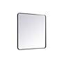 6_36-in W x 36-in H Soft Corner Metal Rectangular Wall Mirror in Black more views