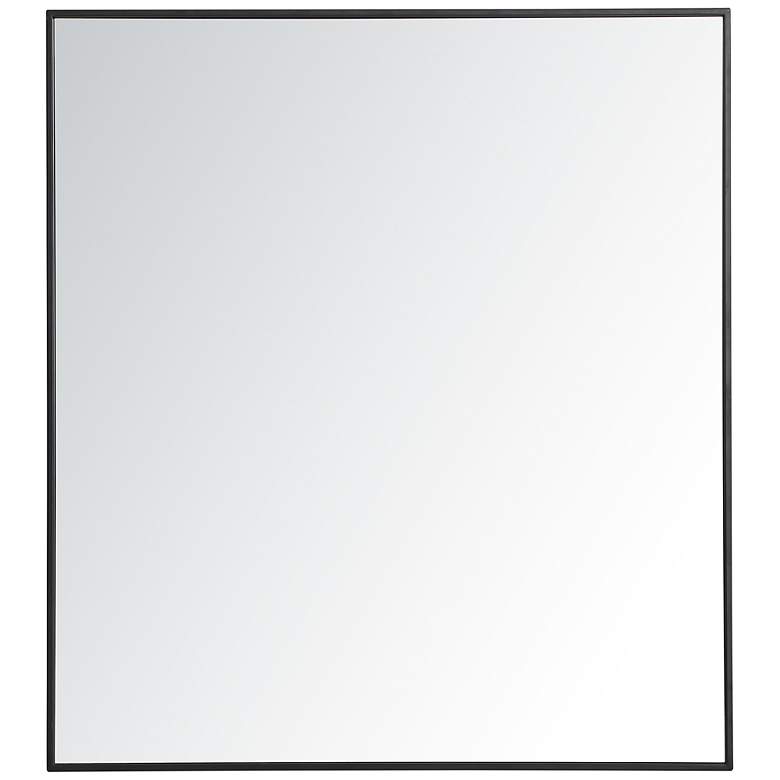 Image 1 36-in W x 40-in H Metal Frame Rectangle Wall Mirror in Black