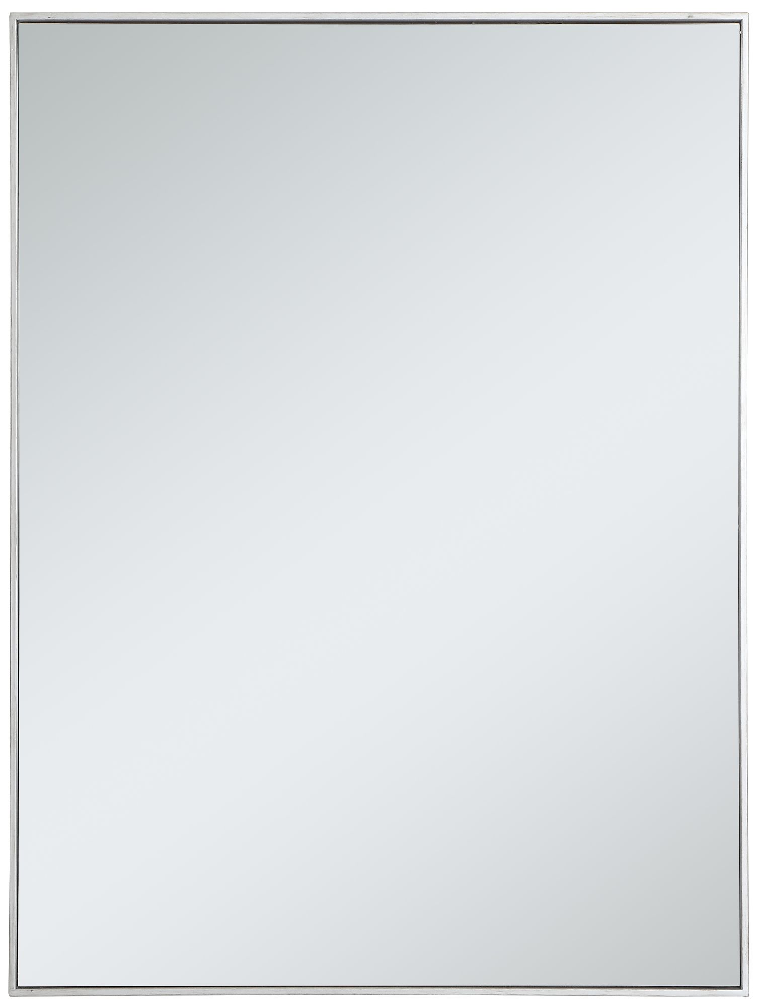 Image 2 36-in W x 48-in H Metal Frame Rectangle Wall Mirror in Silver