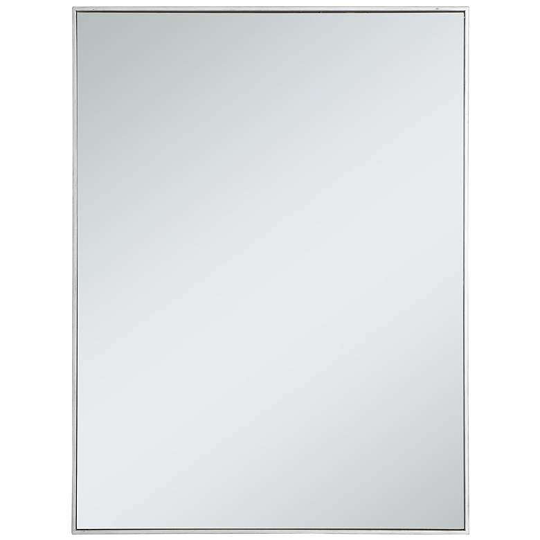 Image 2 36-in W x 48-in H Metal Frame Rectangle Wall Mirror in Silver