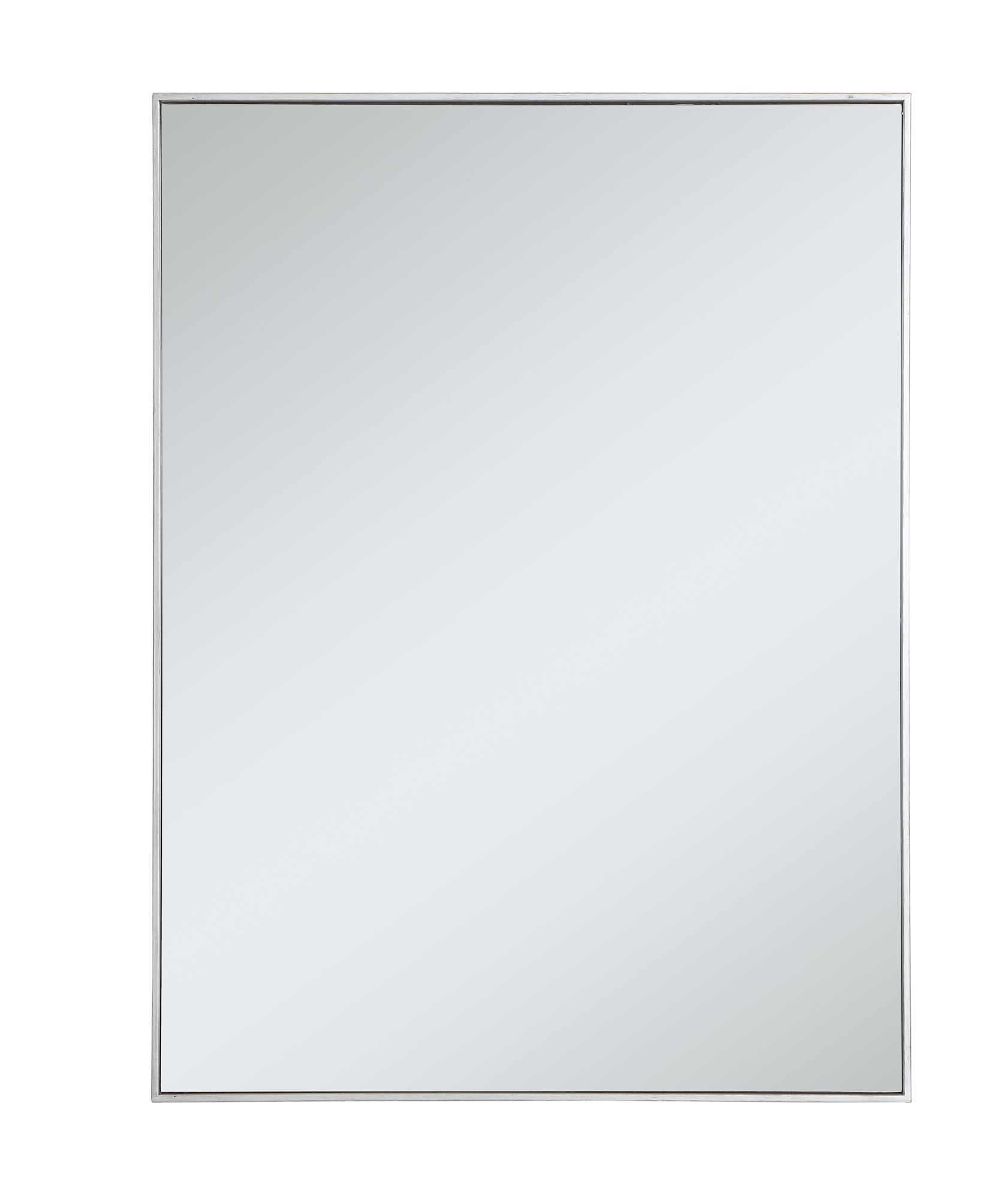Image 3 36-in W x 48-in H Metal Frame Rectangle Wall Mirror in Silver more views
