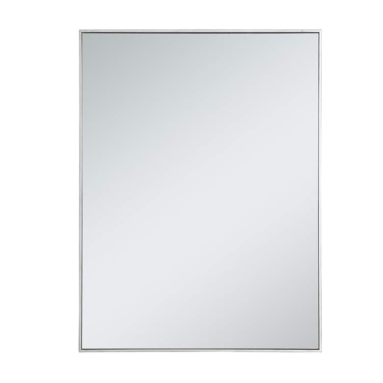 Image 3 36-in W x 48-in H Metal Frame Rectangle Wall Mirror in Silver more views