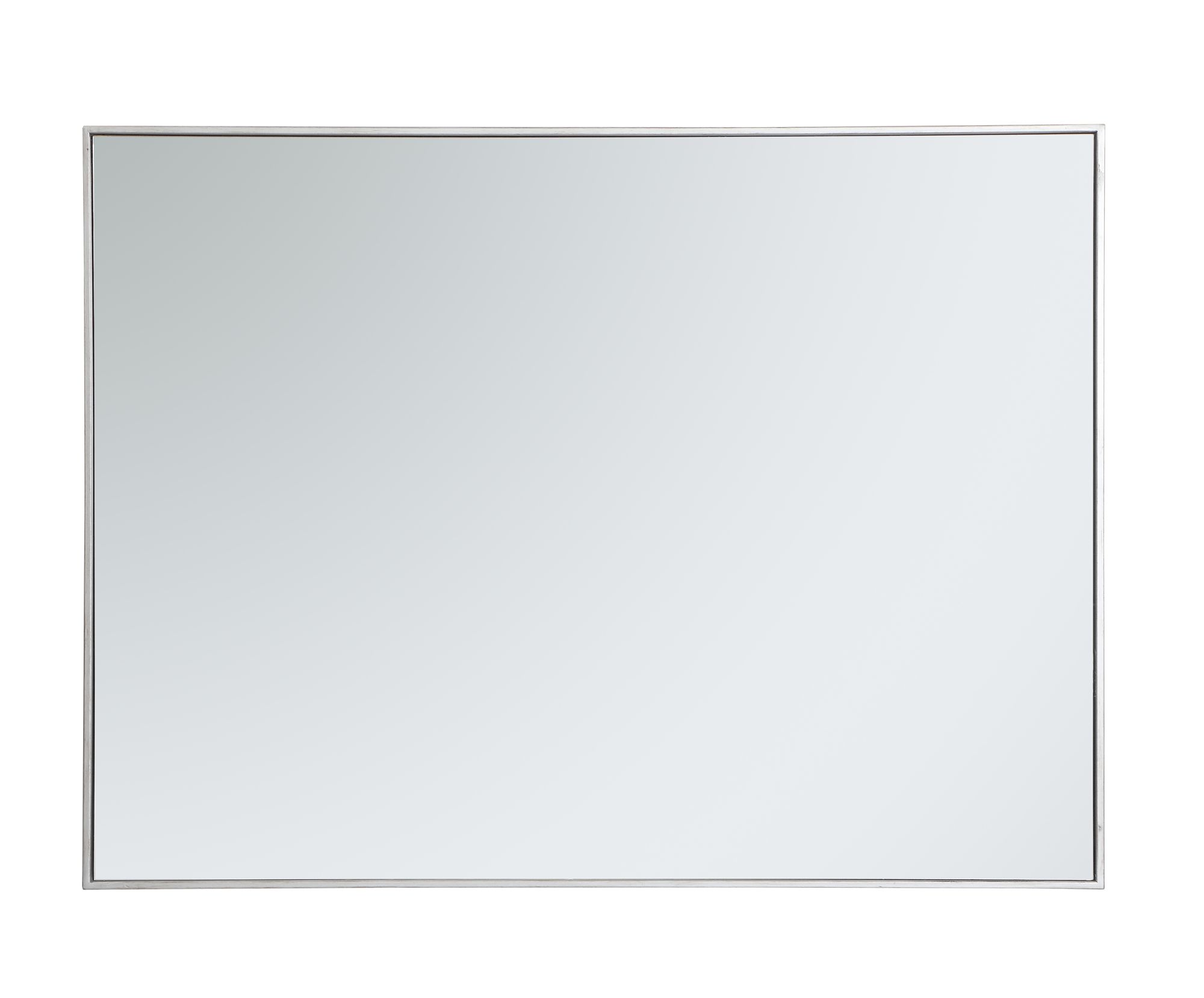 Image 4 36-in W x 48-in H Metal Frame Rectangle Wall Mirror in Silver more views