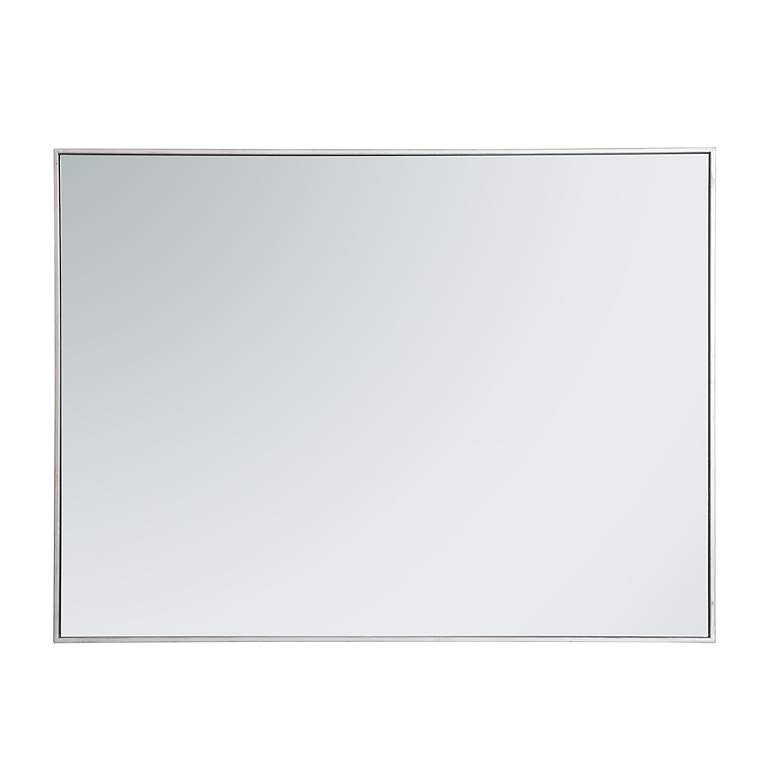 Image 4 36-in W x 48-in H Metal Frame Rectangle Wall Mirror in Silver more views