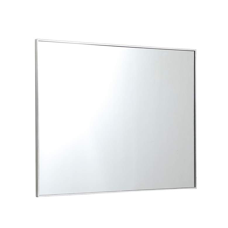 Image 7 36-in W x 48-in H Metal Frame Rectangle Wall Mirror in Silver more views