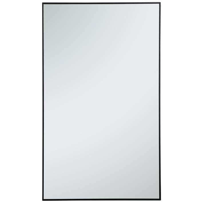 36-in W x 60-in H Metal Frame Rectangle Wall Mirror in Black | www.lampsplus.com