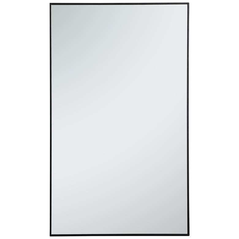 Image 1 36-in W x 60-in H Metal Frame Rectangle Wall Mirror in Black