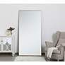 Thumbnail3 of 36-in W x 72-in H Metal Frame Rectangle Wall Mirror in Brass more views