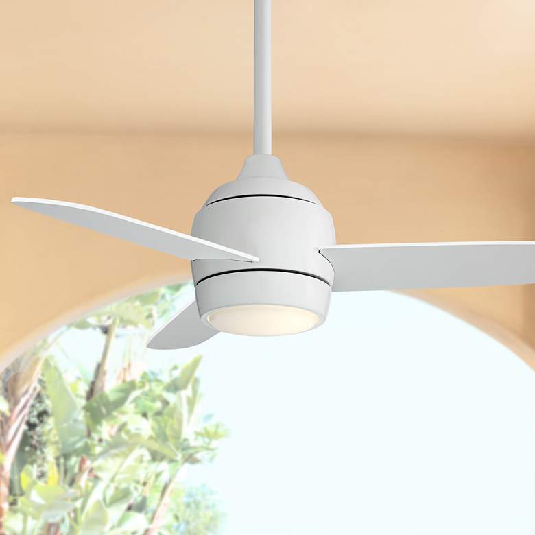 Image 1 36" Airbourne White Damp Rated LED Ceiling Fan
