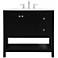 36-Inch Black Single Sink Bathroom Vanity With White Calacatta Quartz Top