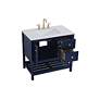5_36-Inch Blue Single Sink Bathroom Vanity w/ White Calacatta Quartz Top more views