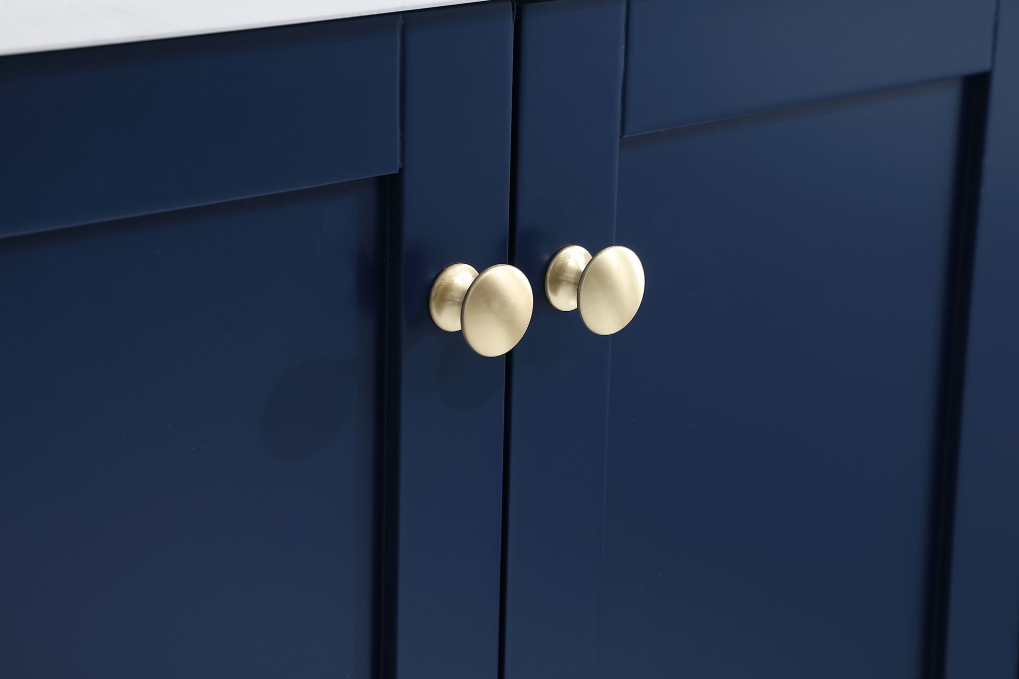 36-Inch Blue Single Sink Bathroom Vanity With White Calacatta Quartz Top