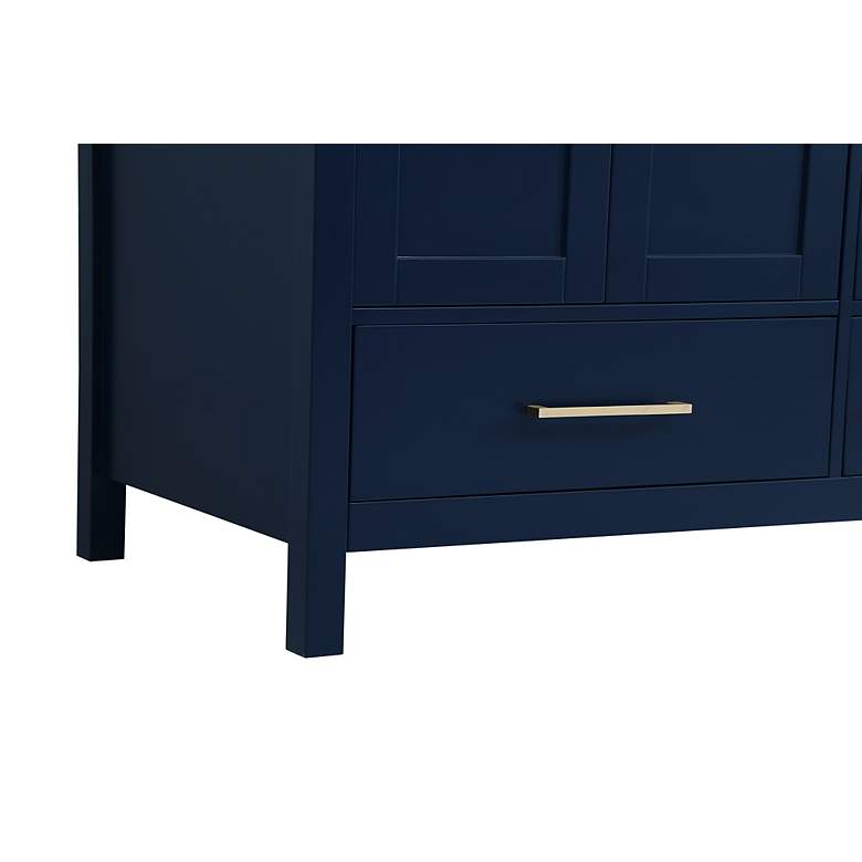 Image 6 36-Inch Blue Single Sink Bathroom Vanity With White Calacatta Quartz Top more views
