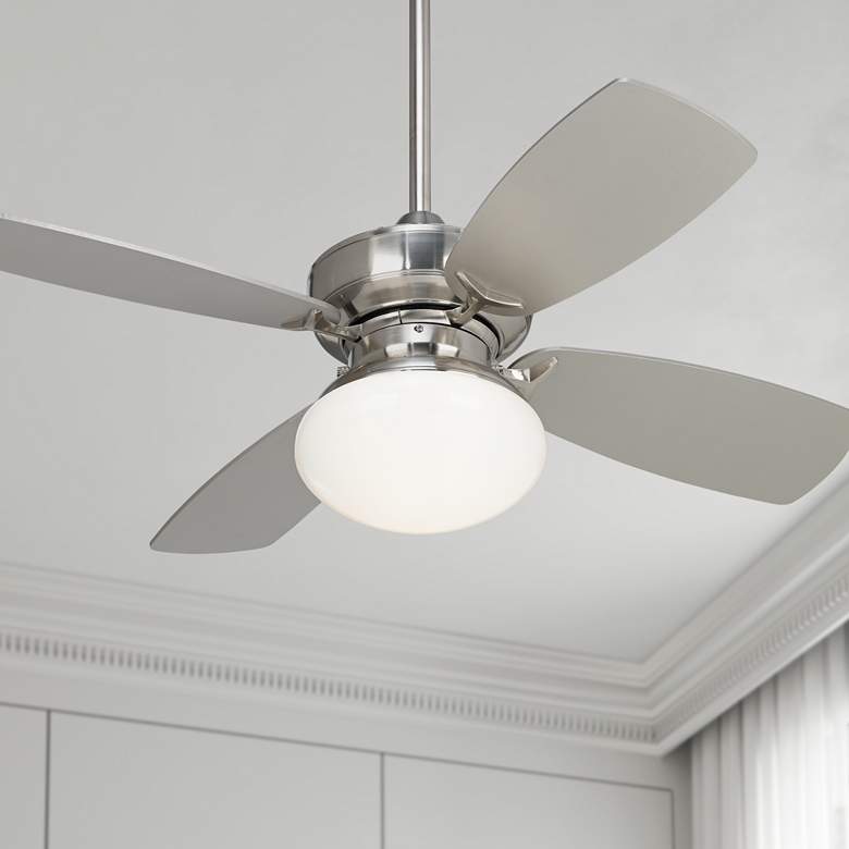 Image 1 36" Casa Vieja Outlook Brushed Nickel LED Pull Chain Ceiling Fan