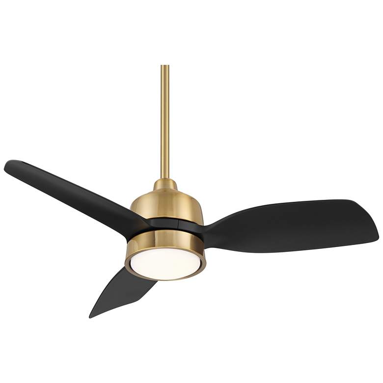 Image 3 36" Casa Vieja Verdin Brass and Black LED Damp Ceiling Fan with Remote