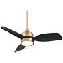 4_36" Casa Vieja Verdin Brass and Black LED Damp Ceiling Fan with Remote