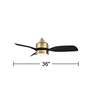 Watch A Video About the 36 Casa Vieja Verdin Brass and Black LED Damp Ceiling Fan with Remote