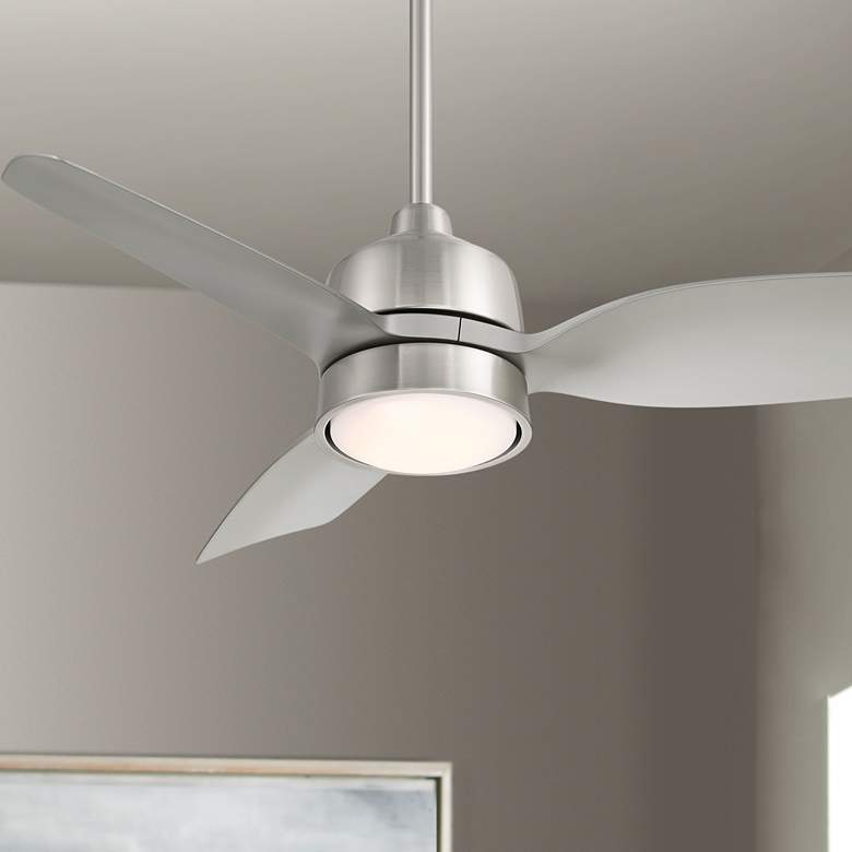 Image 1 36" Casa Vieja Verdin Brushed Nickel LED Damp Ceiling Fan with Remote