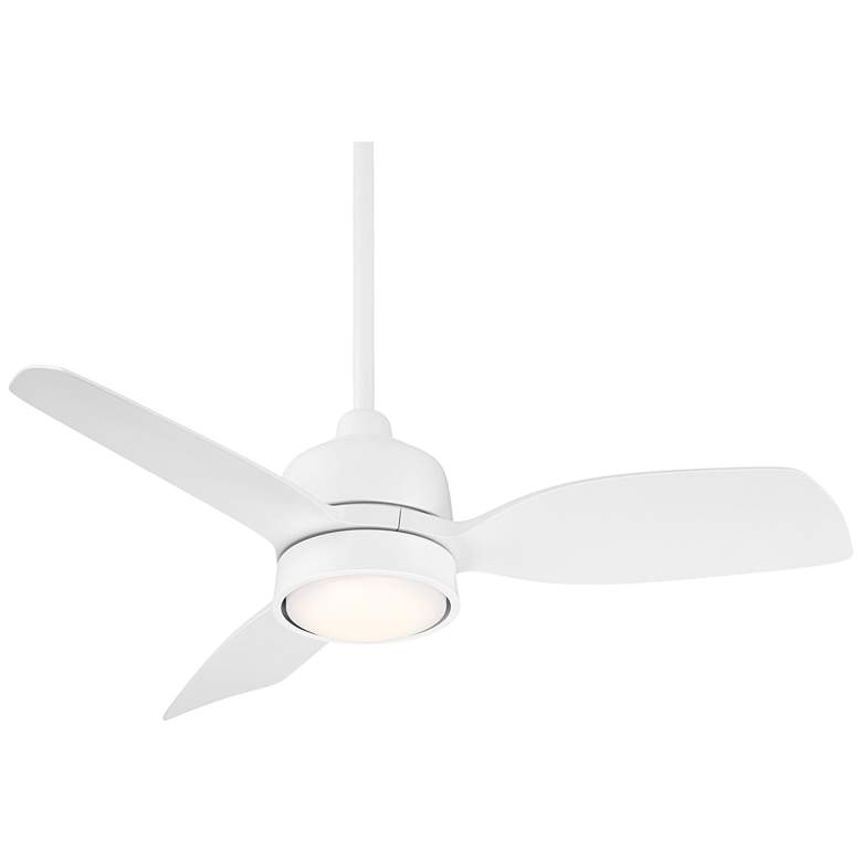Image 2 36" Casa Vieja Verdin Matte White LED Damp Ceiling Fan with Remote