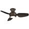 36" Casa Vieja Whirl Imperial Bronze LED Remote Hugger Ceiling Fan