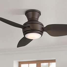 Image1 of 36" Casa Vieja Whirl Imperial Bronze LED Remote Hugger Ceiling Fan