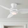 2_36" Casa Vieja Whirl Matte White LED Hugger Ceiling Fan with Remote