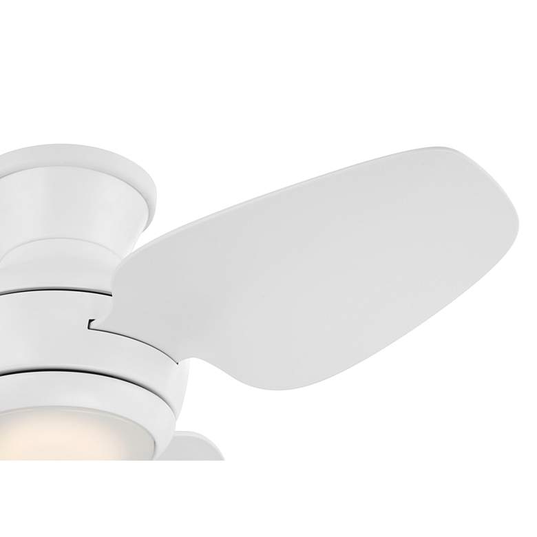 Image 4 36" Casa Vieja Whirl Matte White LED Hugger Ceiling Fan with Remote more views