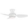 6_36" Casa Vieja Whirl Matte White LED Hugger Ceiling Fan with Remote more views