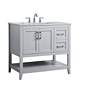 Thumbnail3 of 36-Inch Grey Single Sink Bathroom Vanity With White Calacatta Quartz Top more views